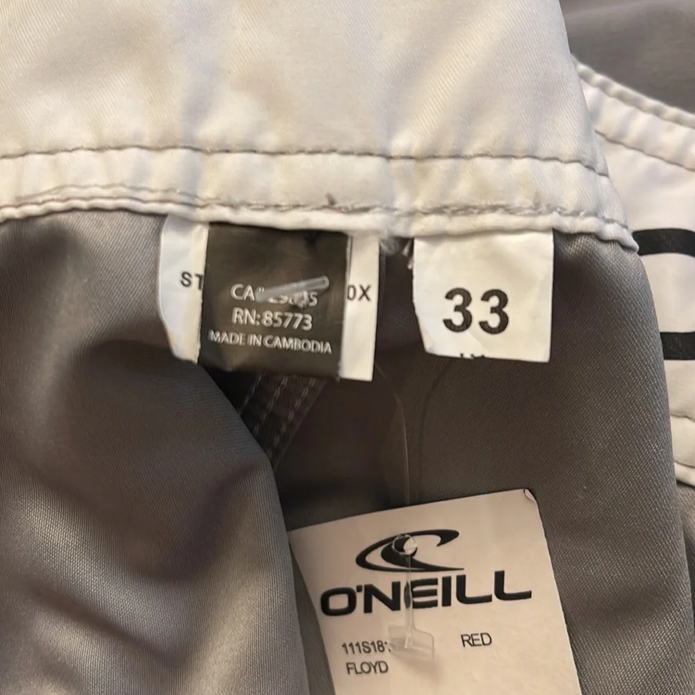 O’Neill gray men’s swim board shorts trunks size waist 33 W. NWT - Picture 6 of 9